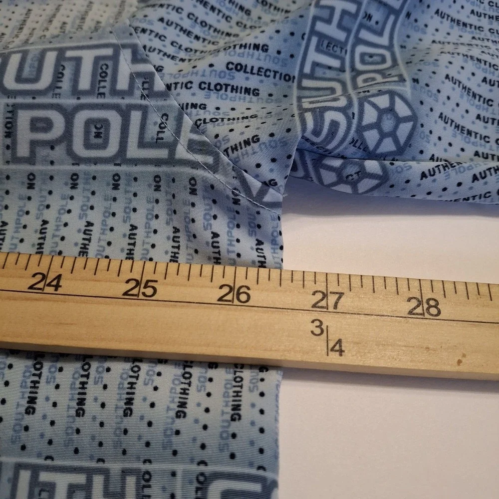 Vintage South Pole Men's XL Blue Button Up Short Sleeve Casual Polyester‎ Logo - Picture 12 of 12